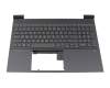 Keyboard incl. topcase FR (french) silver/black with backlight original suitable for HP Victus 16-e1000