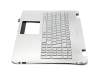 Keyboard incl. topcase FR (french) silver/silver with backlight original suitable for Asus N551JQ