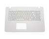 Keyboard incl. topcase FR (french) white/white original suitable for Asus F751LD