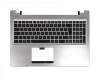 Keyboard incl. topcase GR (greek) black/silver original suitable for Asus K56CM