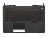 Keyboard incl. topcase IT (italian) black/black with backlight original suitable for Asus ROG G751JM