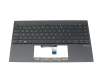 Keyboard incl. topcase PO (portuguese) anthracite/grey with backlight original suitable for Asus ZenBook 14 UM425UA