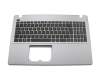 Keyboard incl. topcase SP (spanish) black/grey original suitable for Asus F550VB