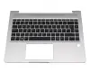 Keyboard incl. topcase SP (spanish) black/silver with backlight original suitable for HP ProBook 440 G6