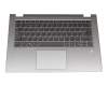Keyboard incl. topcase SP (spanish) grey/silver with backlight original suitable for Lenovo Flex 6-14IKB (81EM)