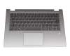 Keyboard incl. topcase SP (spanish) grey/silver with backlight original suitable for Lenovo Yoga 530-14IKB (81EK)