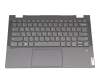 Keyboard incl. topcase UAE (emirati) grey/grey with backlight original suitable for Lenovo Yoga C640-13IML (81UE)
