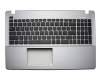 Keyboard incl. topcase US (english) black/grey original suitable for Asus F550VB