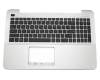 Keyboard incl. topcase US (english) black/silver original suitable for Asus F555BP