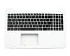 Keyboard incl. topcase US (english) black/white original suitable for Asus K555LJ