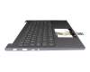 Keyboard incl. topcase US (english) grey/grey with backlight original suitable for Lenovo Yoga Slim 7-15IMH05 (82AB)