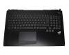 Keyboard incl. topcase black/black with backlight original suitable for Asus ROG G750JS