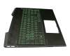 L20671-041 original HP keyboard incl. topcase DE (german) black/green/black with backlight