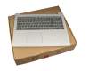 LCM16H66D0-686 original Lenovo keyboard incl. topcase DE (german) grey/silver (Fingerprint)