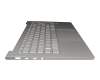 NBX0001Q110 0A original Lenovo keyboard incl. topcase DE (german) silver/silver with backlight