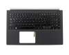 NSK-R9BBW 0G original Acer keyboard incl. topcase DE (german) black/black with backlight