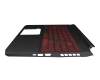 PK133361A13 original Acer keyboard incl. topcase DE (german) black/red/black with backlight (Geforce1650)