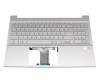 TFQ46G7HTP00039401L original HP keyboard incl. topcase DE (german) silver/silver with backlight