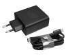 USB-C AC-adapter 65.0 Watt EU wallplug small incl. USB-C to USB-C Cable original incl. charging cable for Asus AI2203