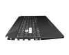 V191346HE1 original Sunrex keyboard incl. topcase DE (german) black/transparent/black with backlight